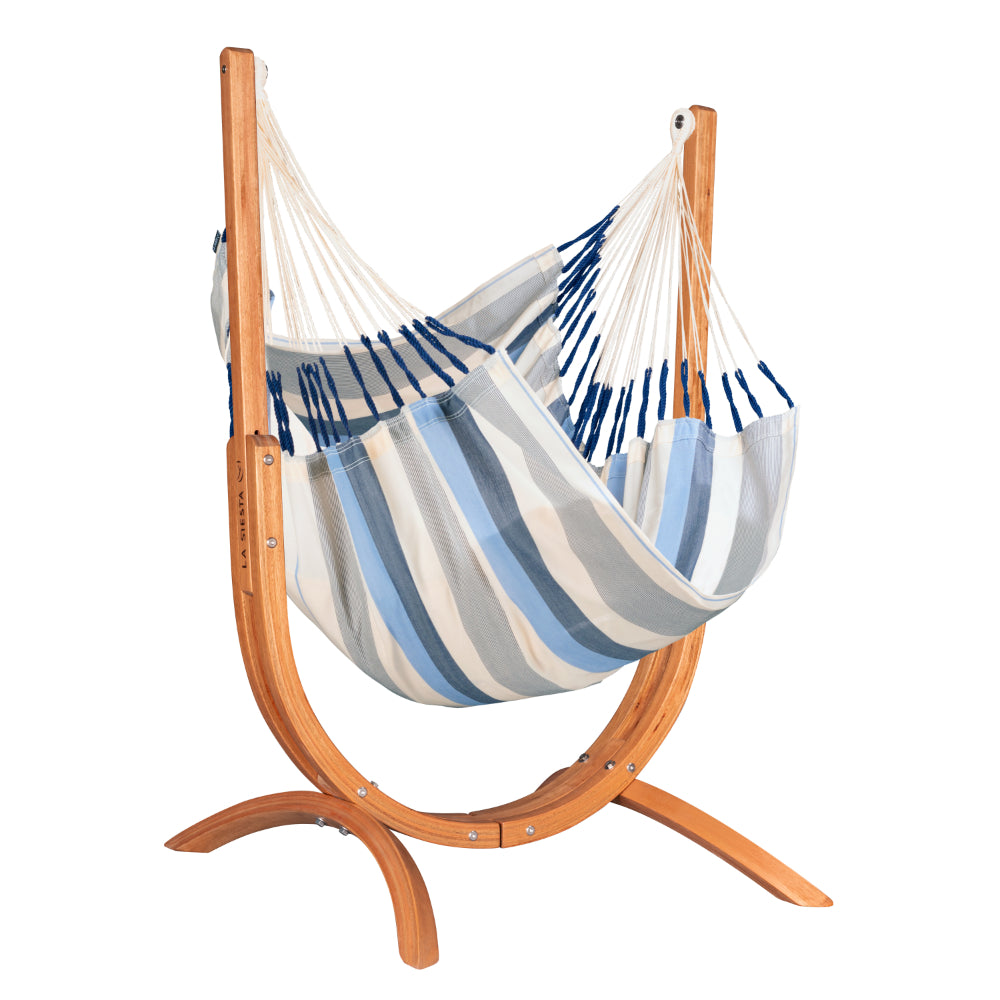 Curved wooden frame and chair hammock