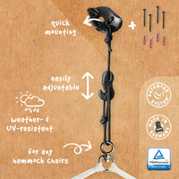 Hammock chair hanging kit features graphic