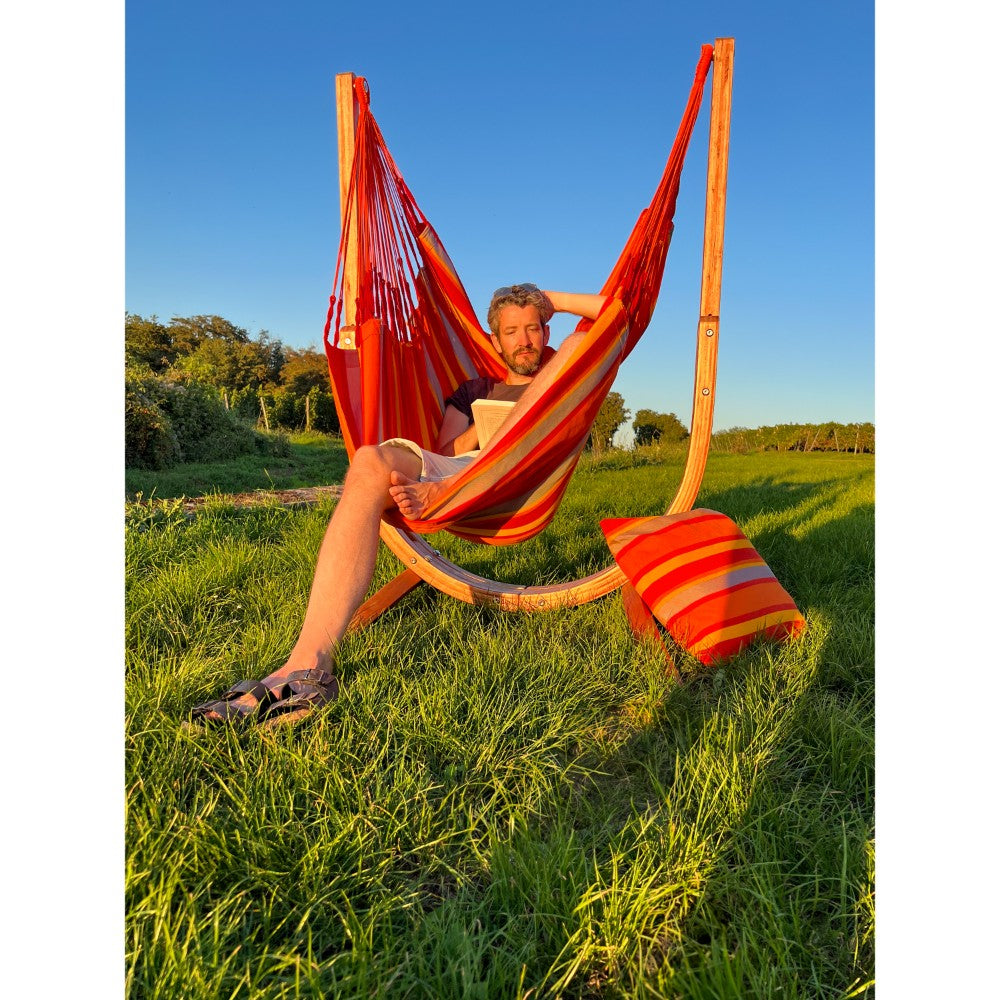 chair hammock in park setting