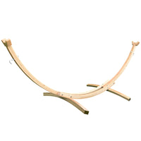 Wooden hammock frame on a white background