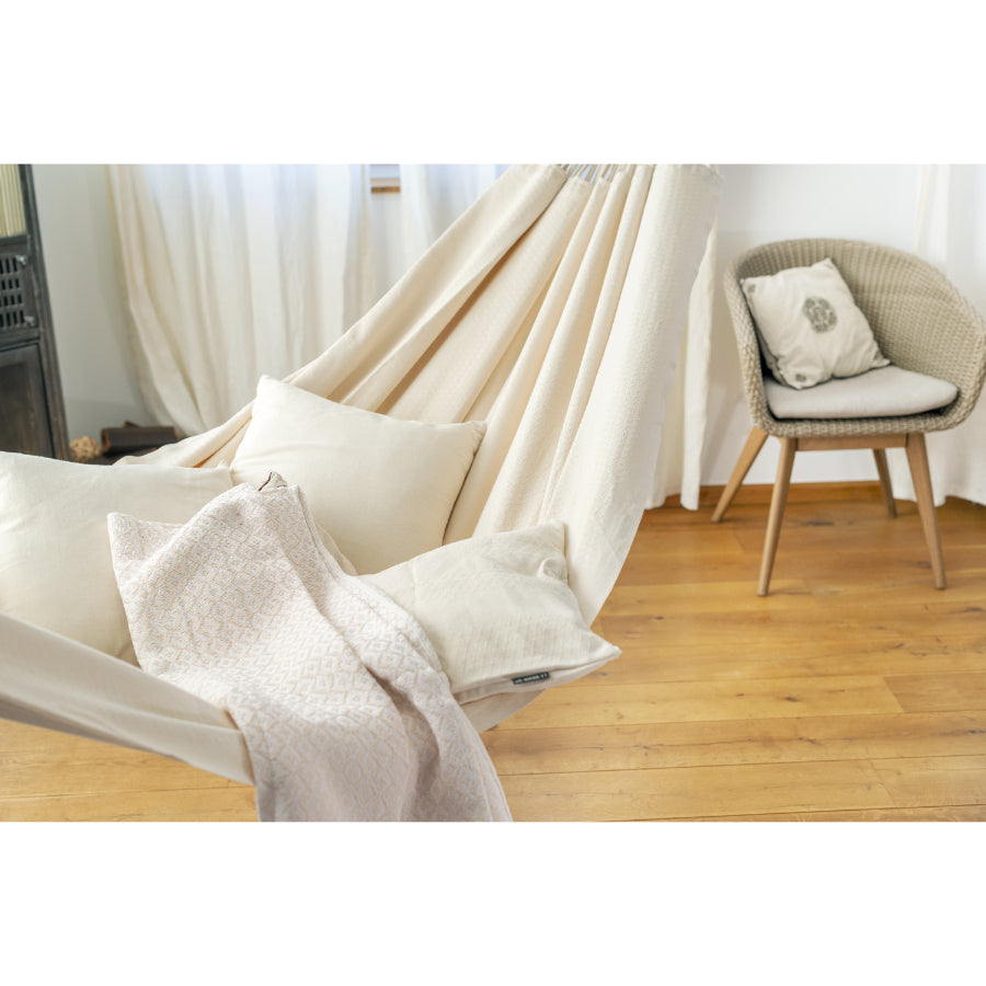 indoor cotton hammock - white