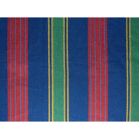 Hammock fabric with blue, red, and green striped pattern