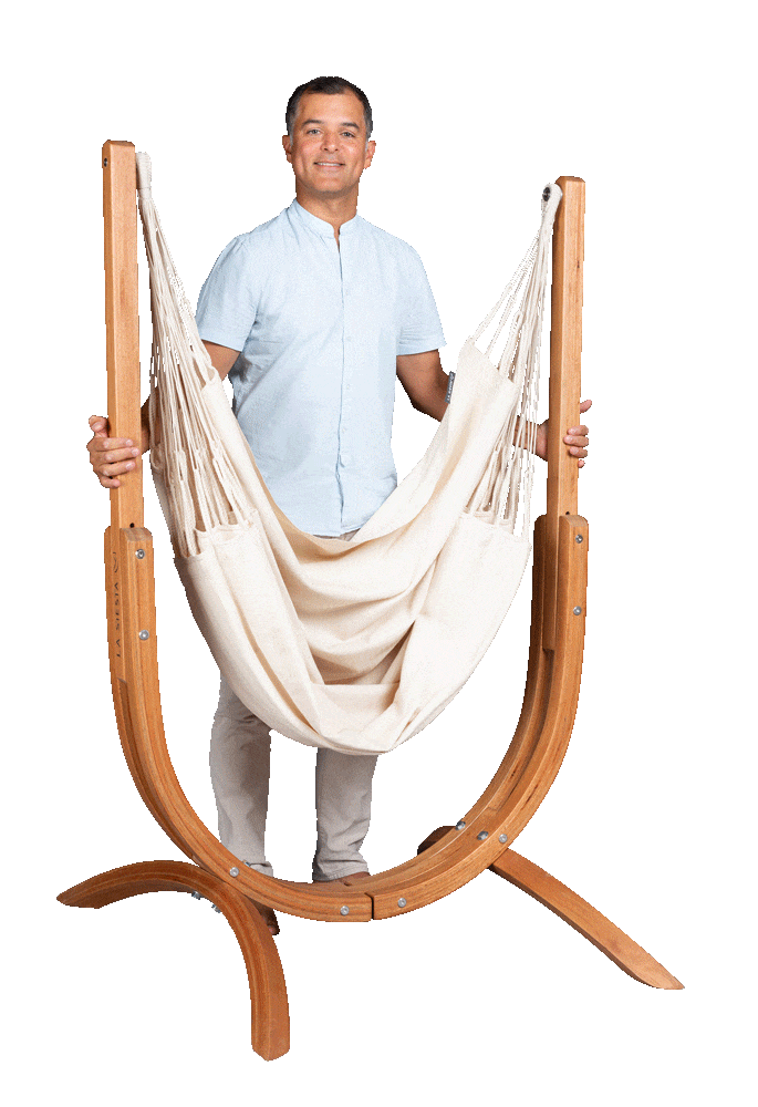 Lightweight chair hammock frame made of wood
