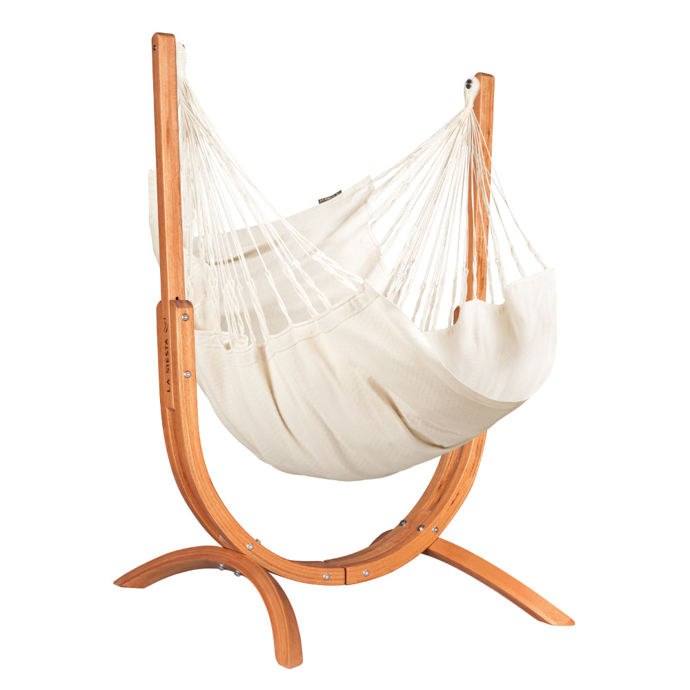 Udine Wooden Chair Hammock Stand & Hammock - Latte