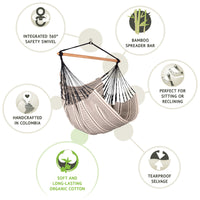 Chair Hammock - Organic Cotton - Zebra