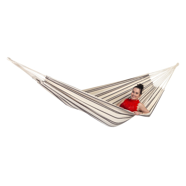 Large light coloured fabric hammock