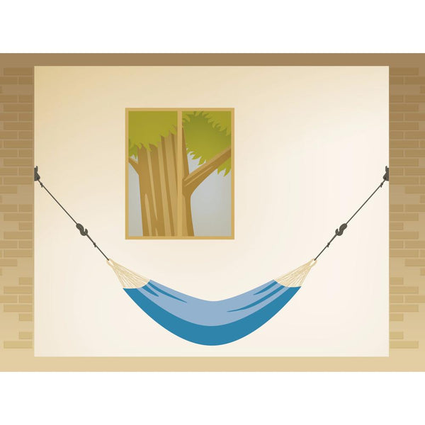 Wall hanging setup for hammock