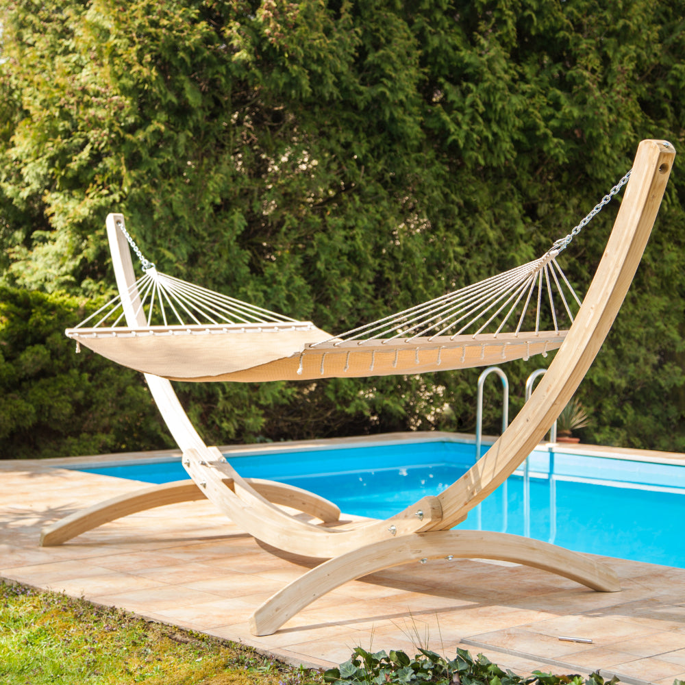 Curved Wooden Hammock Stand - Spruce