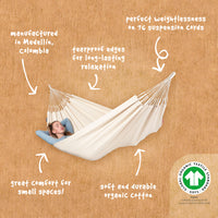 Hammock graphic with features