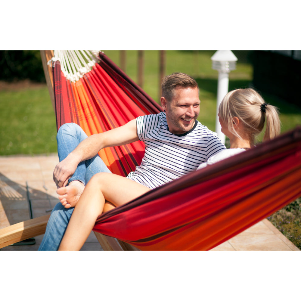 Large two person hammock on frame