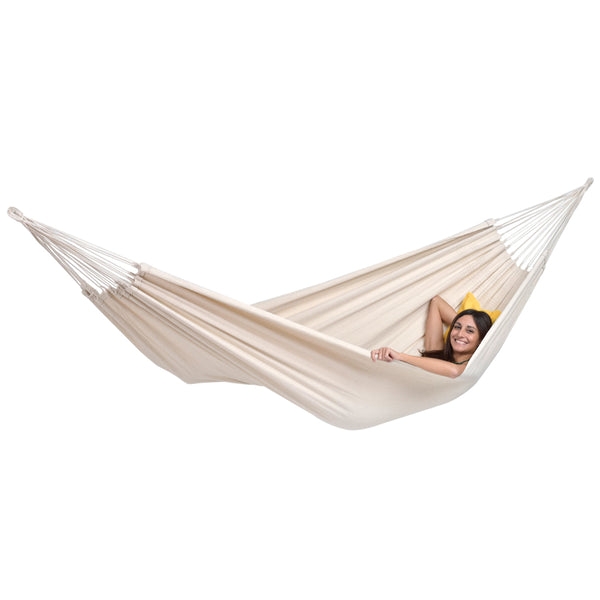 Brazilian made natural white cotton hammock