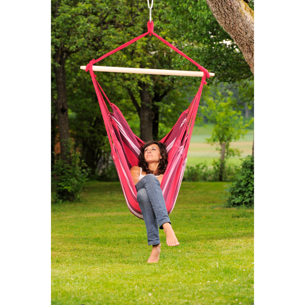 Hammock chair hung from tree